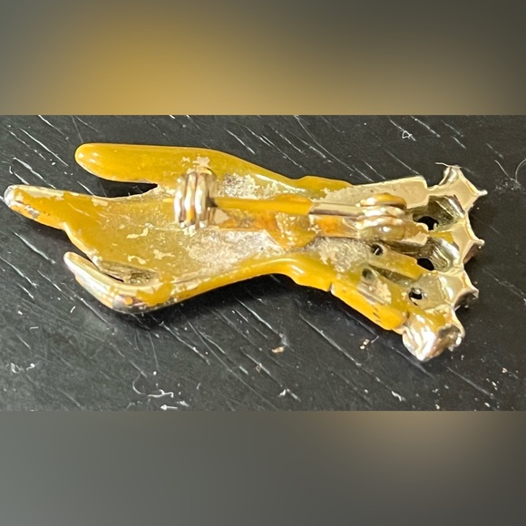 Small Vintage Rhinestone Hand Brooch Coro Style - Picture 3 of 4